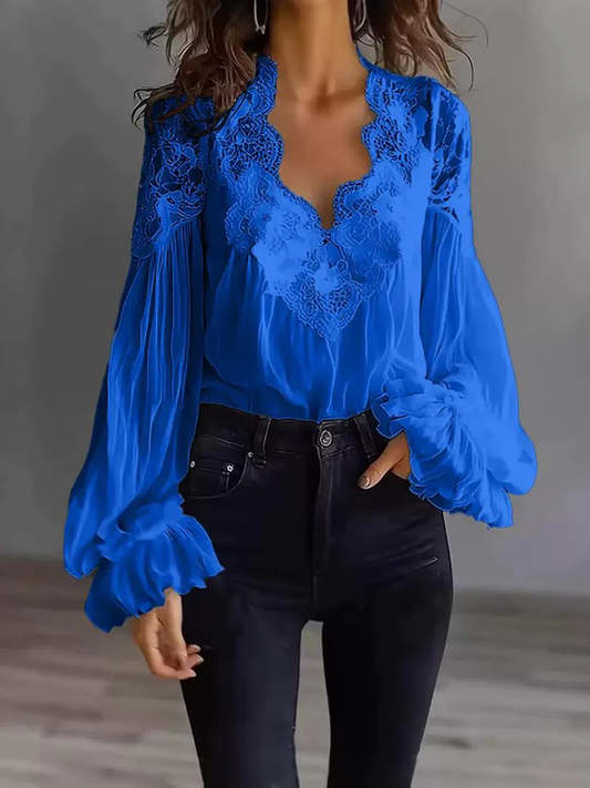 T-SHIRT DA DONNA CON PIZZO E PATCHWORK