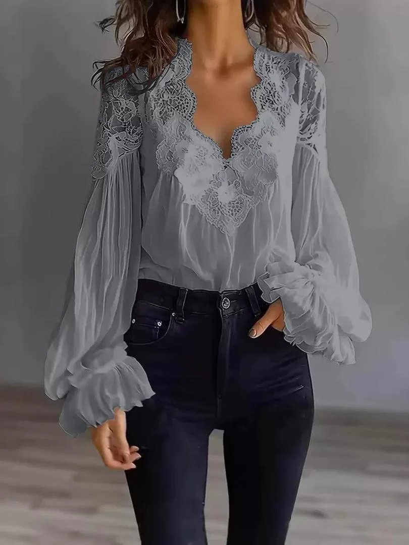 T-SHIRT DA DONNA CON PIZZO E PATCHWORK
