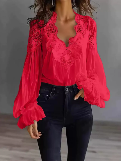 T-SHIRT DA DONNA CON PIZZO E PATCHWORK